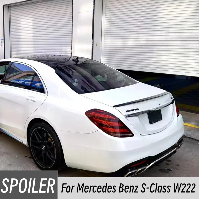 For Mercedes Benz S-Class W222 S300 S350 S400 S500 S550 S63 2014-2020 4 Door Car Rear Trunk Lid Spoiler Wings Accessories Part