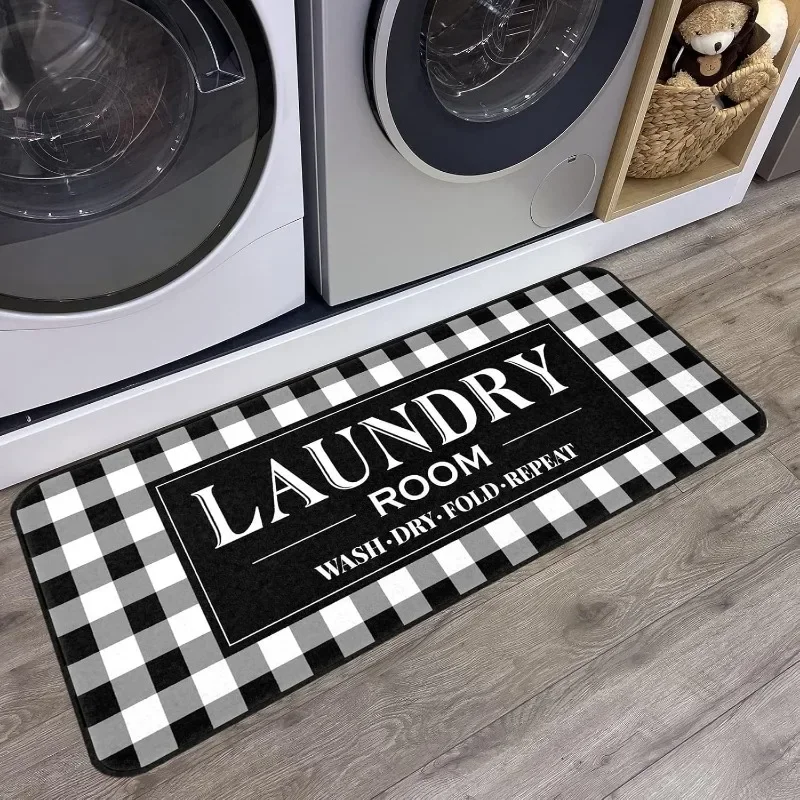 

Laundry Room Rug Non Slip Laundry Mats Waterproof Kitchen Floor Mat Bathroom Entrance Doormat Suitable for Living Room Balcony