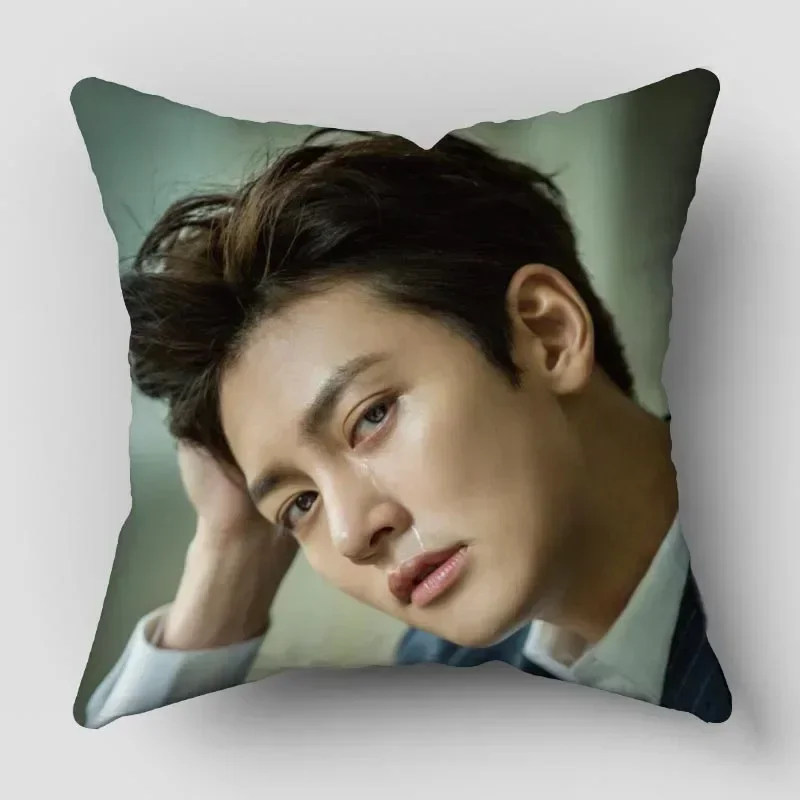 Ji Chang Wook Polyester  Pillowcase Art Square Zippered Pillow Cover 35x35cm 45x45cm 18x18Inch Pillow Case