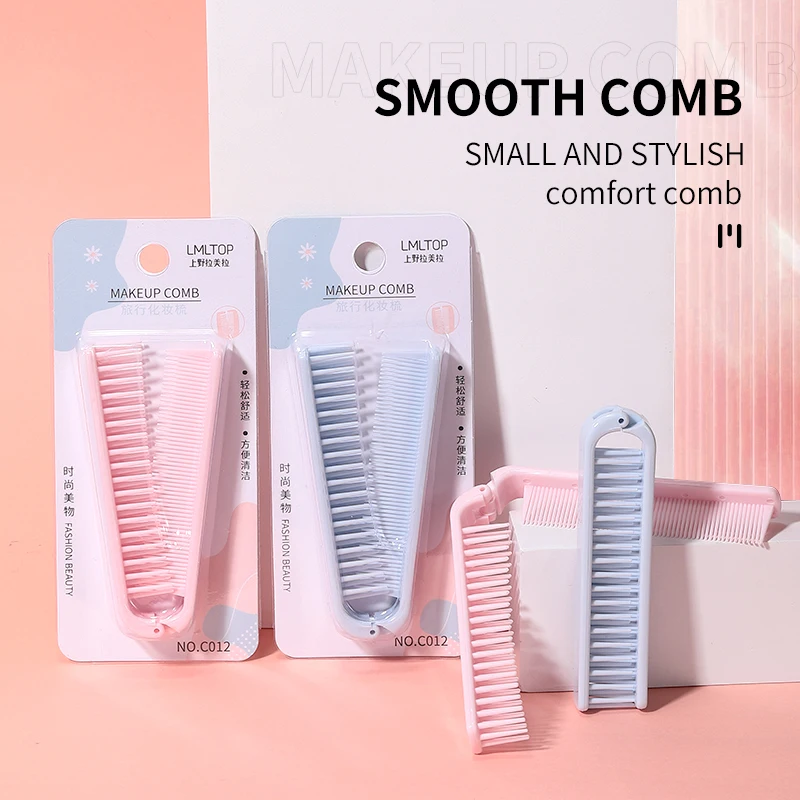 

Portable Folding Comb Hair Brush Single Multi Row 2-in-1 Anti-Static Professional Travel Hair Styling Tool