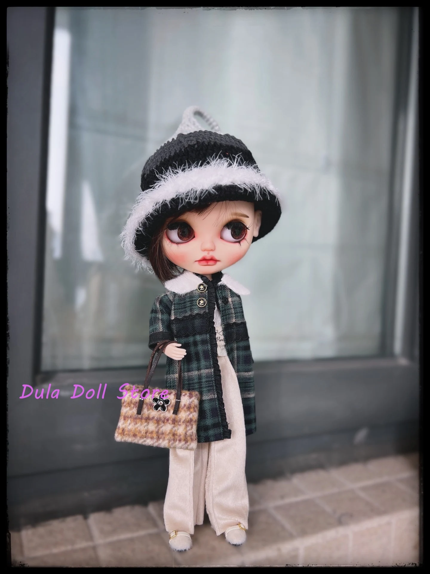 Dula ตุ๊กตาเสื้อผ้าชุดเสื้อแจ็คเก็ตลายสก๊อตกระโปรงสั้นเสื้อกันหนาวกางเกงชุด Blythe Qbaby ob24 ob22 Azone JerryB 1/6 ตุ๊กตา Bjd