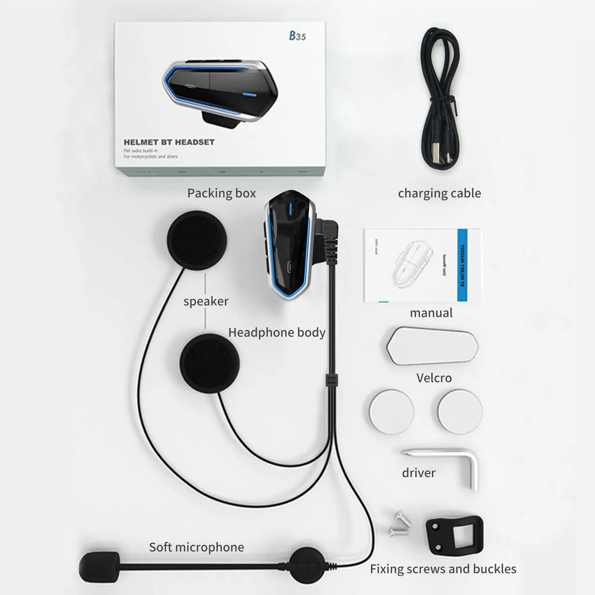 B35 خوذة دراجة نارية سماعة لاسلكية تعمل بالبلوتوث بلوتوث الإجابة التلقائية الملاحة راديو FM ستيريو نصف خوذة خوذة كاملة