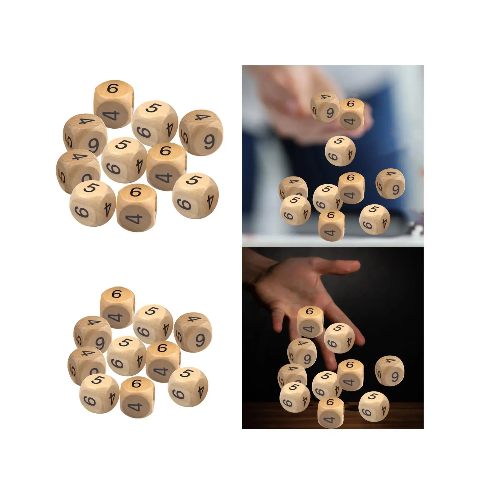 

Polyhedral Dice Set Wooden Stackable Math Counting Kit Board Table Games Toys for Home Activities and Friend Gathering