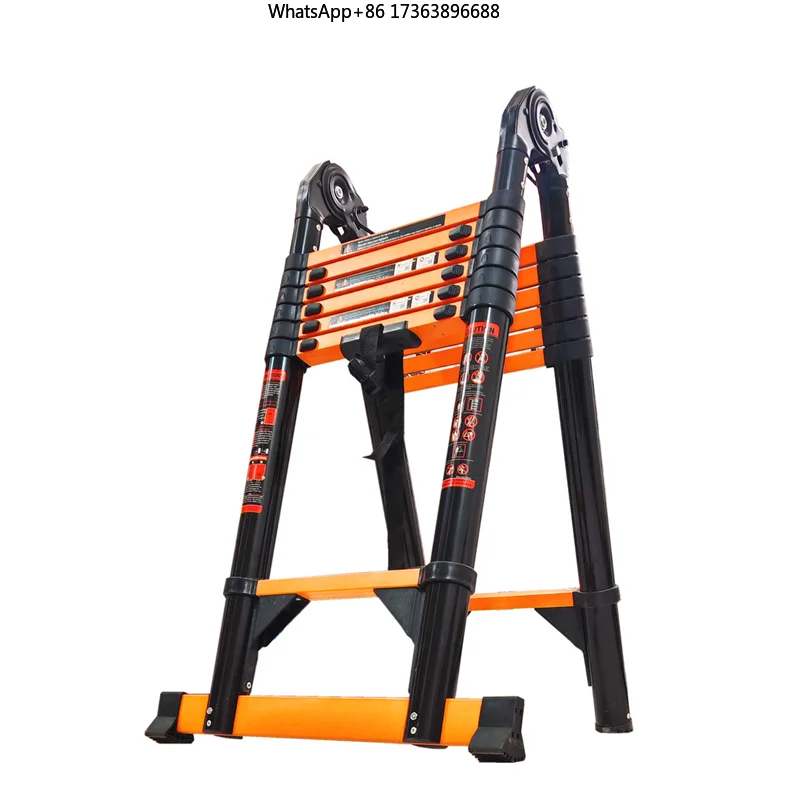 Carbon Steel Telescopic Ladder Folding a Type Double Sides Ladder for Home Use
