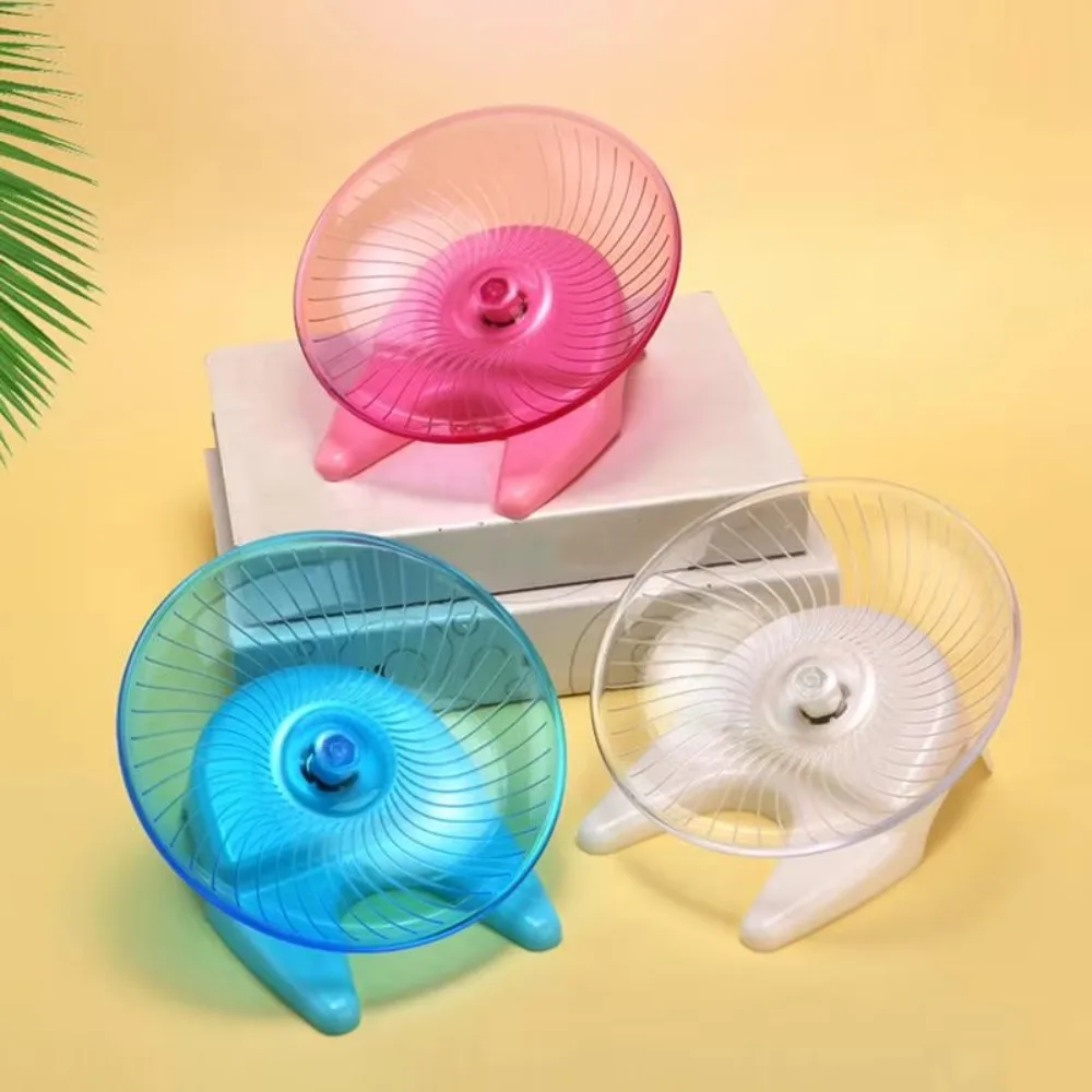 Transparent Pet Hamster Flying Saucer Squirrel Wheel Anti-Slip Hamster Running Wheels Small Animal Accessories