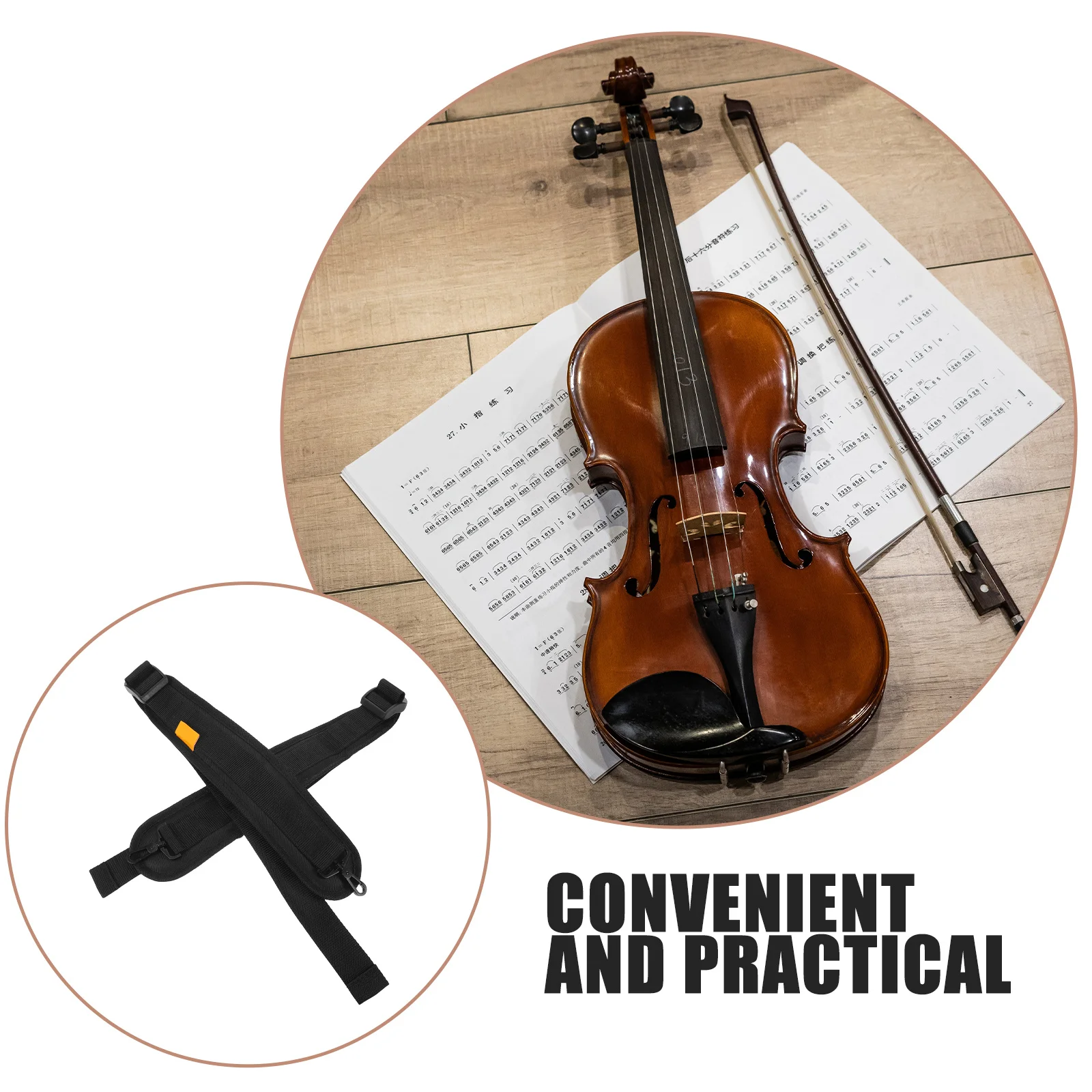 

1 Pair Universal Violin Case Strap Adjustable Padded Shoulder Belt For Comfortable Carry Non-Slip Hook Design Fits Viola