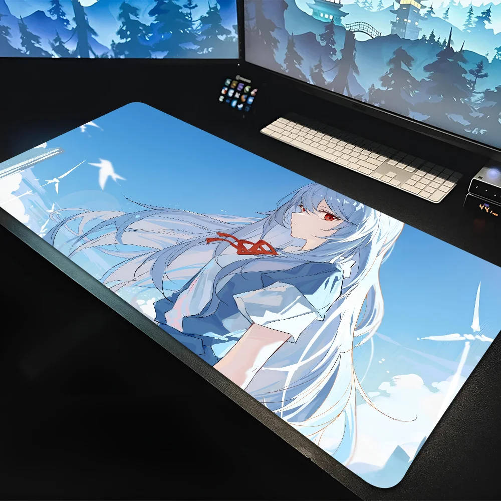 Anime Ayanami Rei Mousepad Mouse Mat Desk Mat With Pad Gaming Accessories Prime Gaming XXL Keyboard Pad Padding Mat