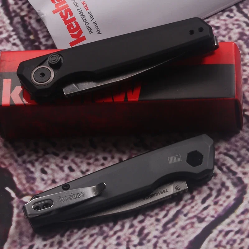 Lancio 18 Coltello Auto Grigio Alluminio / Stonewash CPM-154 - 7551