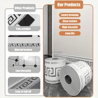 1 Roll European Style Marble Tile Panel Wallpaper Wall Sticker Imitation Tiles Self-Adhesive PVC Window Sills Door Frames Decor 6