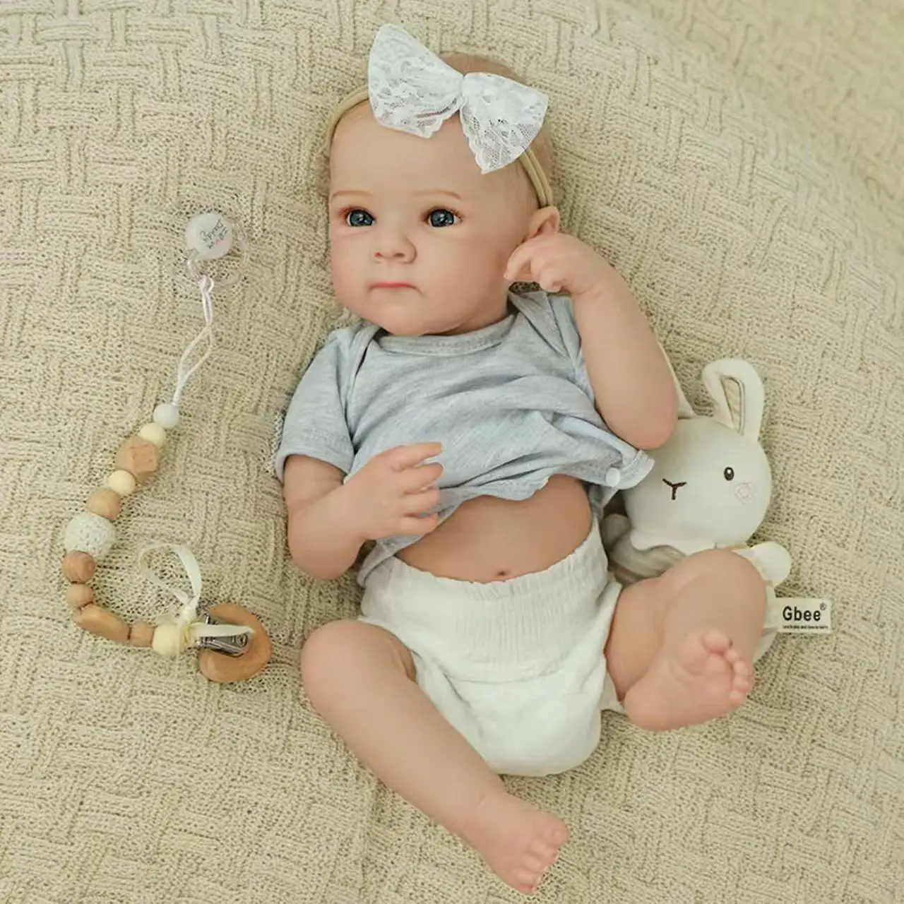 Muñeca de bebé recién nacido de 45cm, juguete lavable de silicona suave, muñeca de pelo con pintura a mano, muñeca realista, juguete, regalo de Navidad para niños