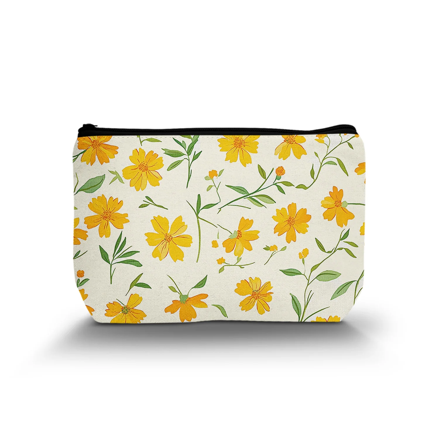 1Pc Floral Makeup Bag Wildflower Pattern Cosmetic Bag Organizer Makeup Bags For Women Makeup Bag Portable