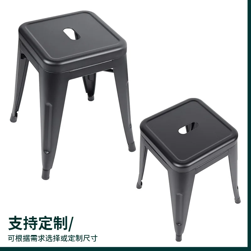 

Классический простой черный железный квадратный обеденный стул, ресторан, десертный магазин, легкий магазин еды, прочный стул, оптовая продажа с фабрики