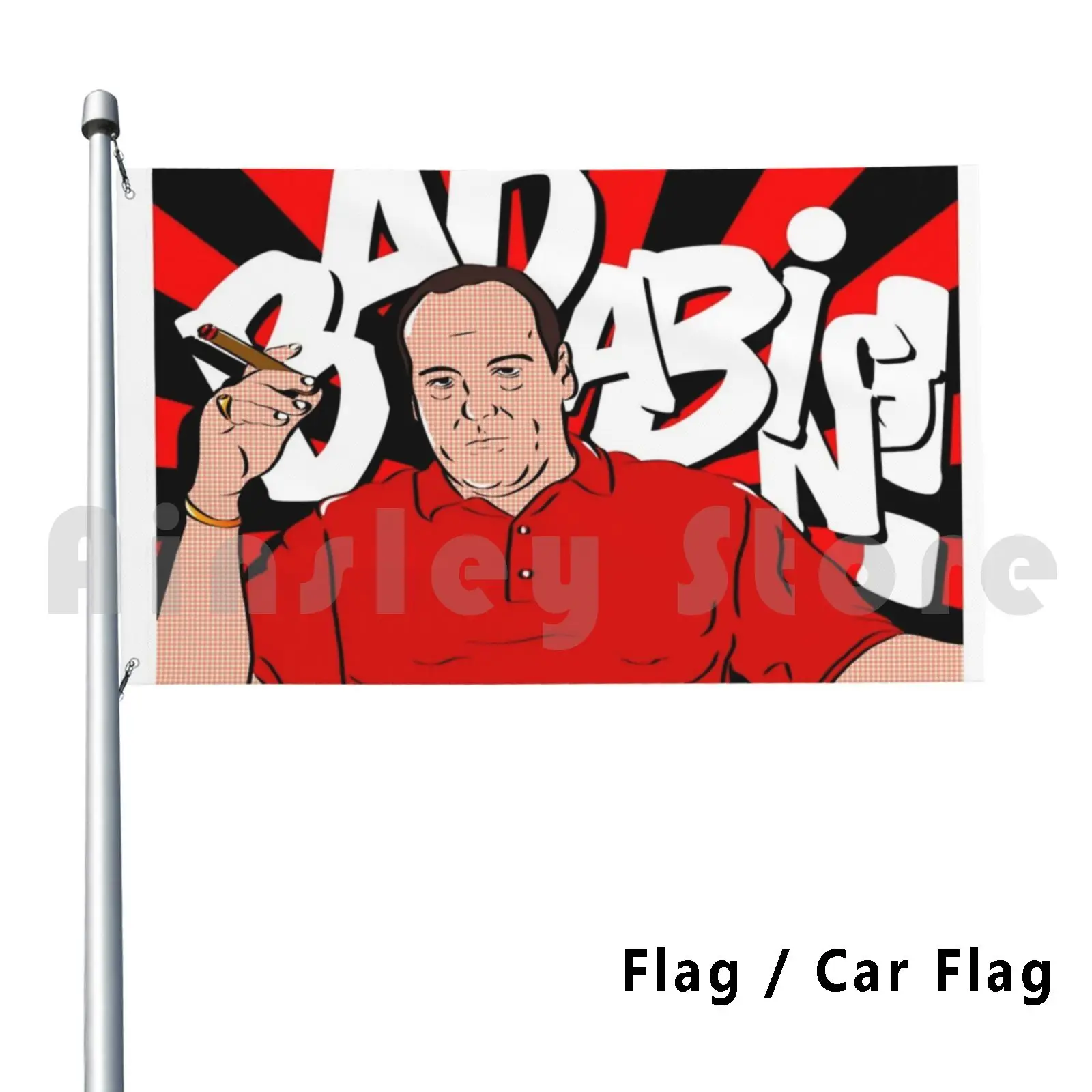 Badabing Flag Car Flag Funny Pop Popart Badabing Mafia Gangster Soprano