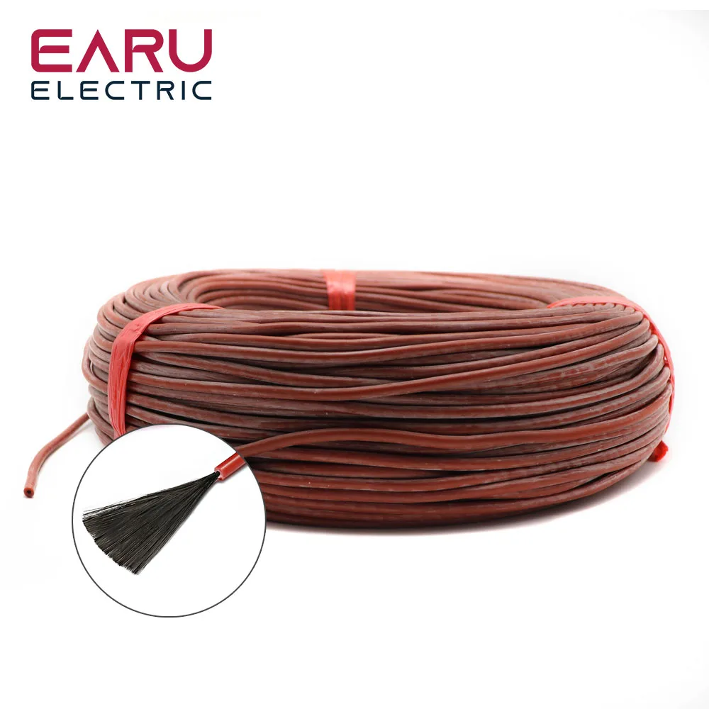 Infravermelho Quente Piso Cabo, Bobina Elétrica Fio De Aquecimento De Carbono, Fio de fibra para Hotline, Espessamento, 3.0mm, 12K, 33Ohm por m, 5 m-100 m