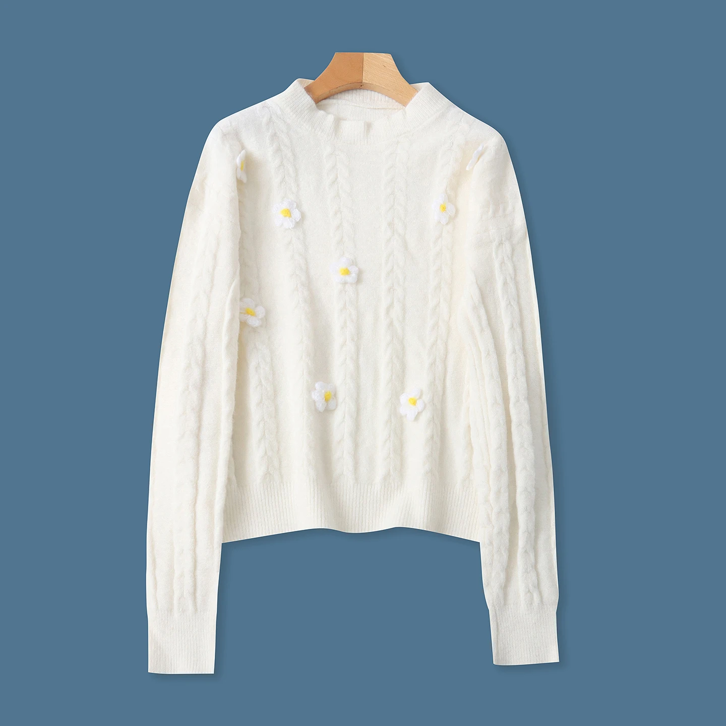 Faionable Long Sve Hoodie Damen Soft Round Ne Pullover Sweater Princ Sle Spring Neuankömmling f High Collar