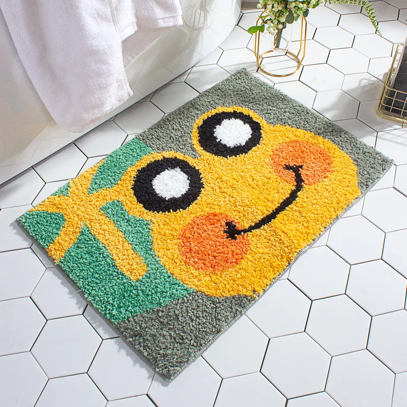 Cartoon Frog Bathroom Floor Mat Household Foot Mat Bath At The Entrance Water Absorbing and Anti Slip Rug Home Decor Cushion