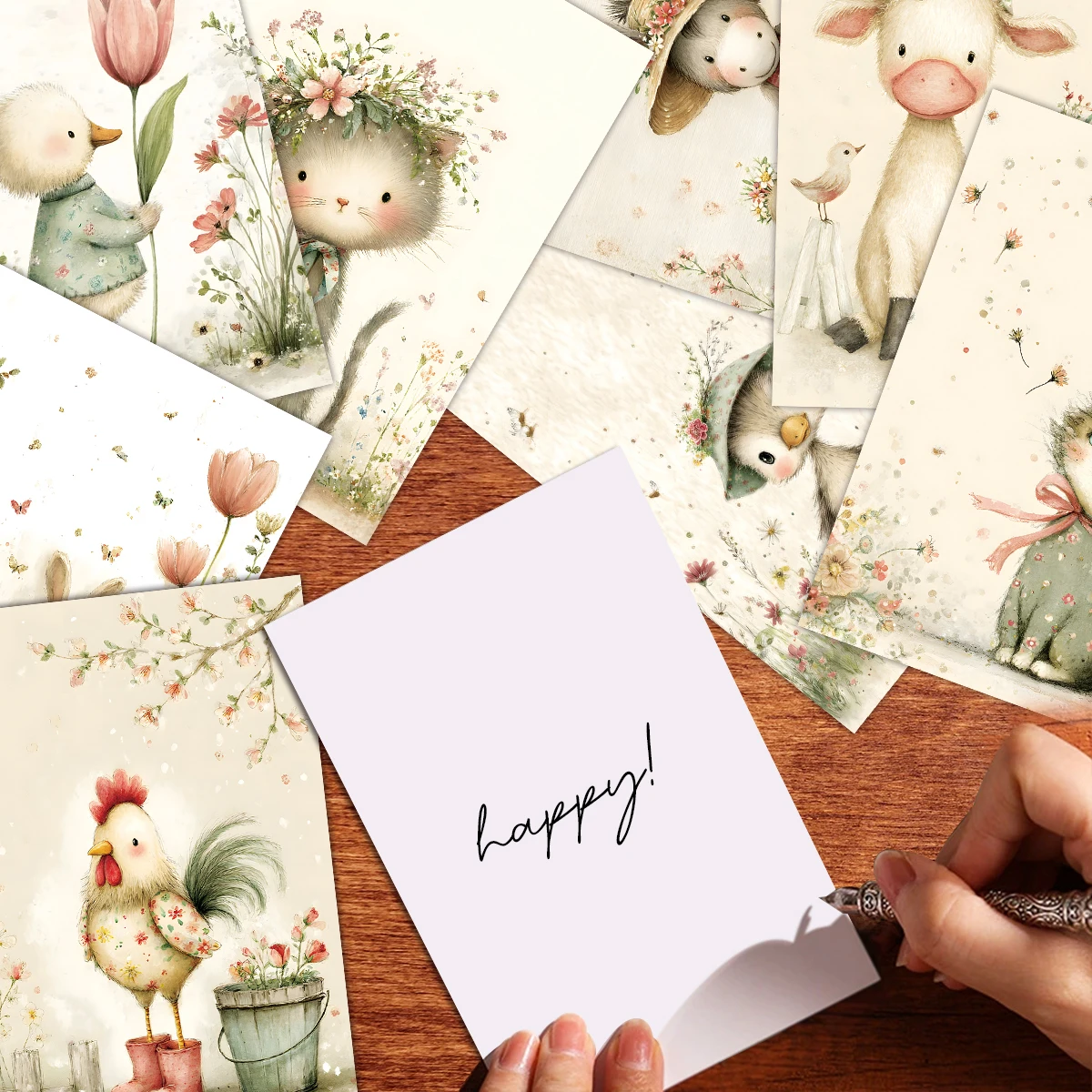 20 Stück bezaubernde Postkarten mit Bauernhoftieren für Partyeinladungen, Grußkarten, Wanddekoration, Geschenk für Hochzeiten, Ostern, Geburtstag – Detail 6