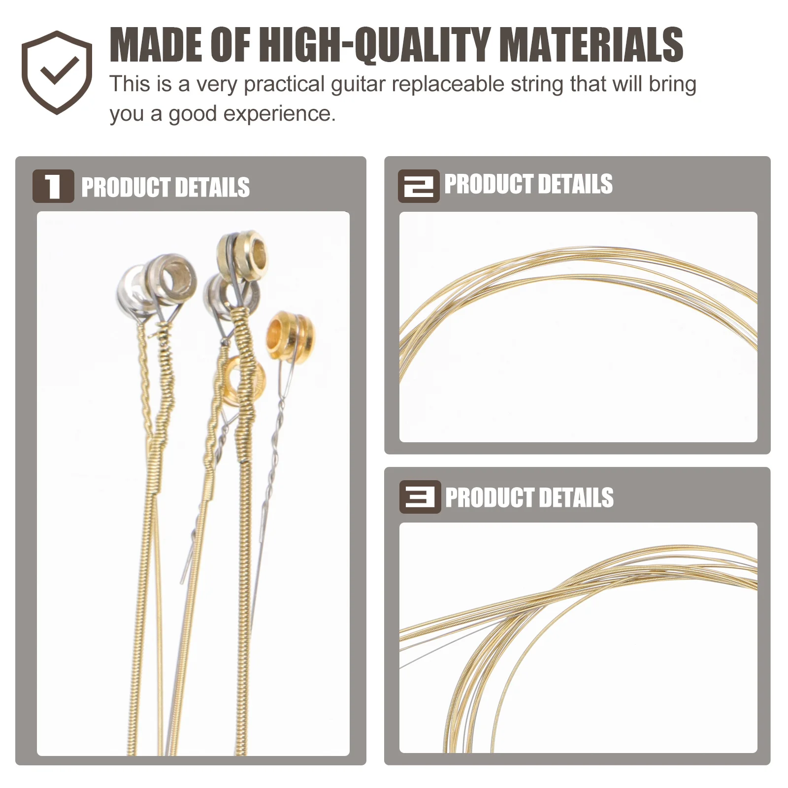 

12Pcs High Quality Copper Guitar Strings Easy to Replace for Better Performance and Durability Folk Guitar Strings