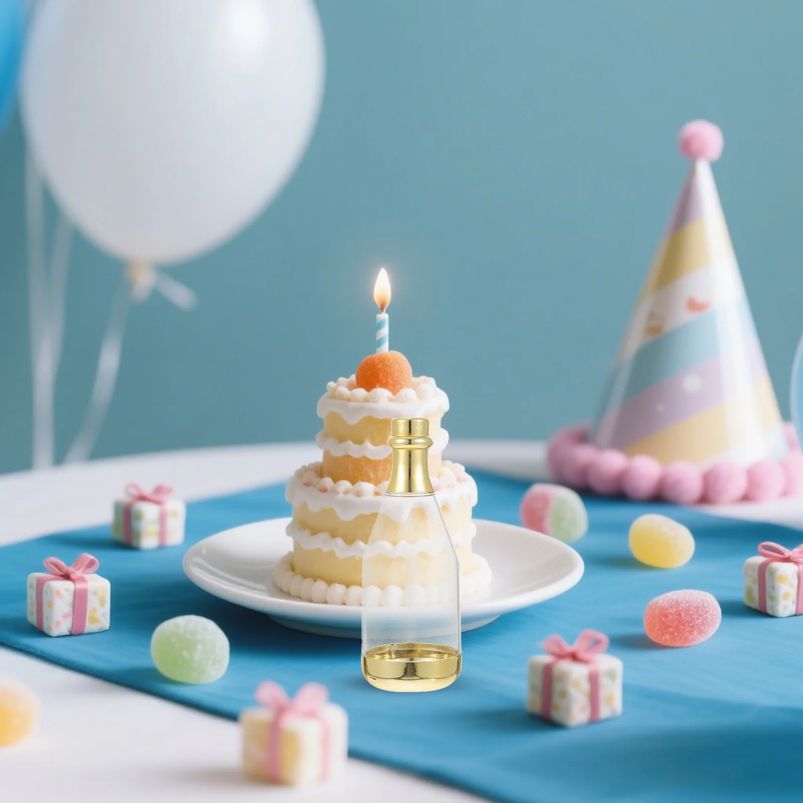 

24Pcs Clear Plastic Mini Bottles for Adult Party Favors Candy Containers Bridal Shower Wedding Baby Decorative Bulk