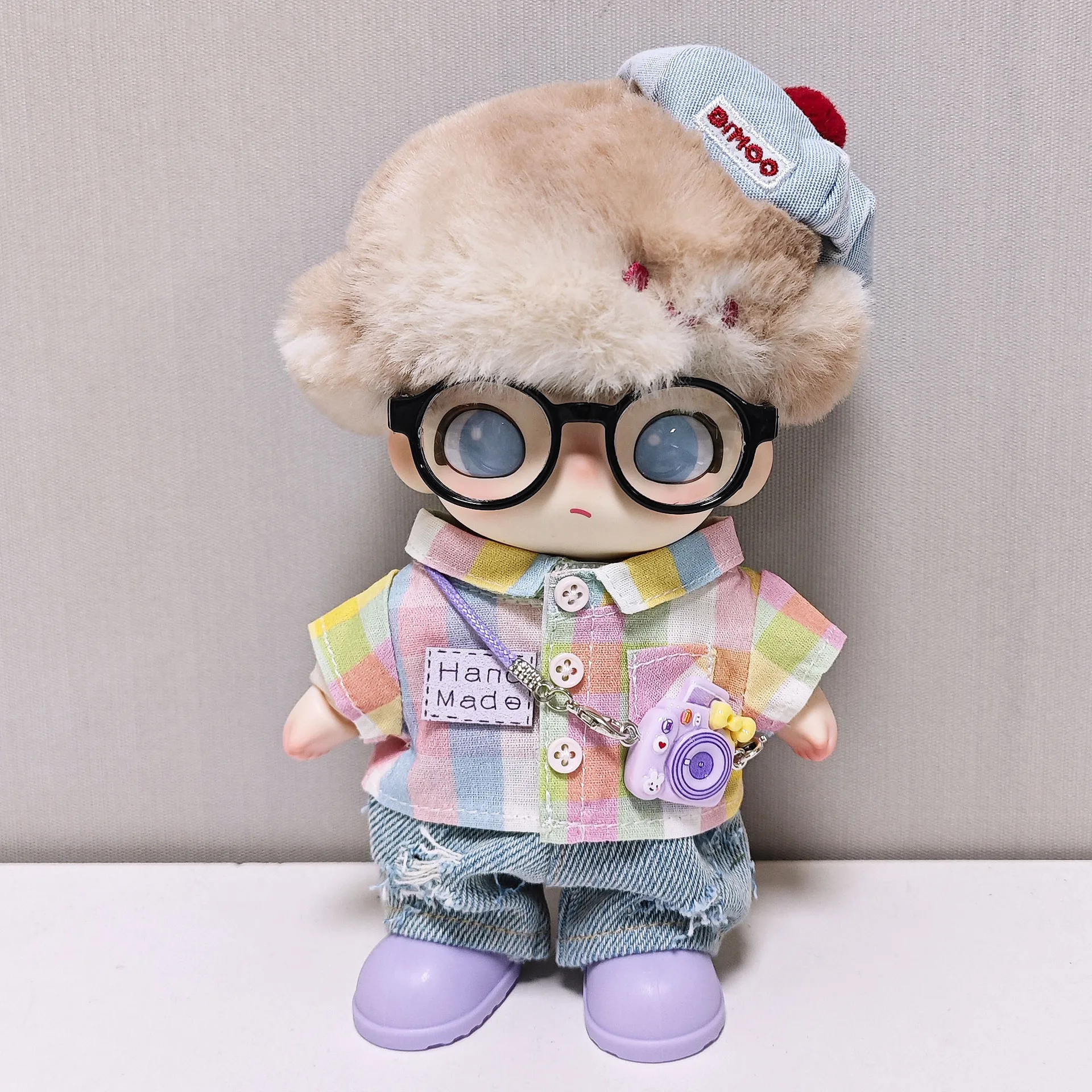 ل Dimoo ملابس دمية عالية الجودة 15 سنتيمتر Dimoo القلب اثارة خاصة قوس قزح متقلب قميص مجموعة