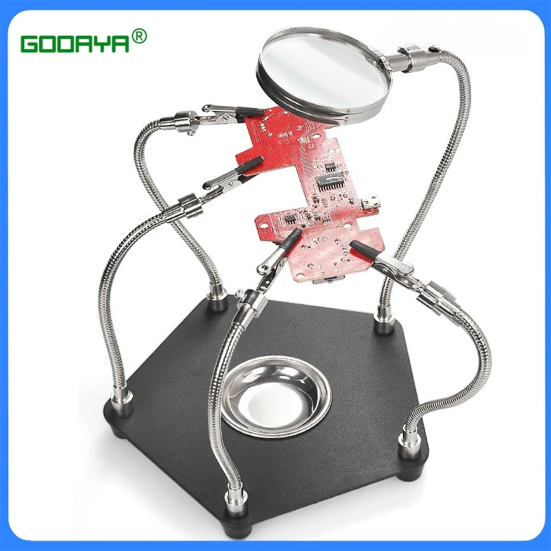 

Table Soldering Helping Hands with Alligator Clip Magnifier for PCB Board Weld Repair Soldering Station Third Hand Tool