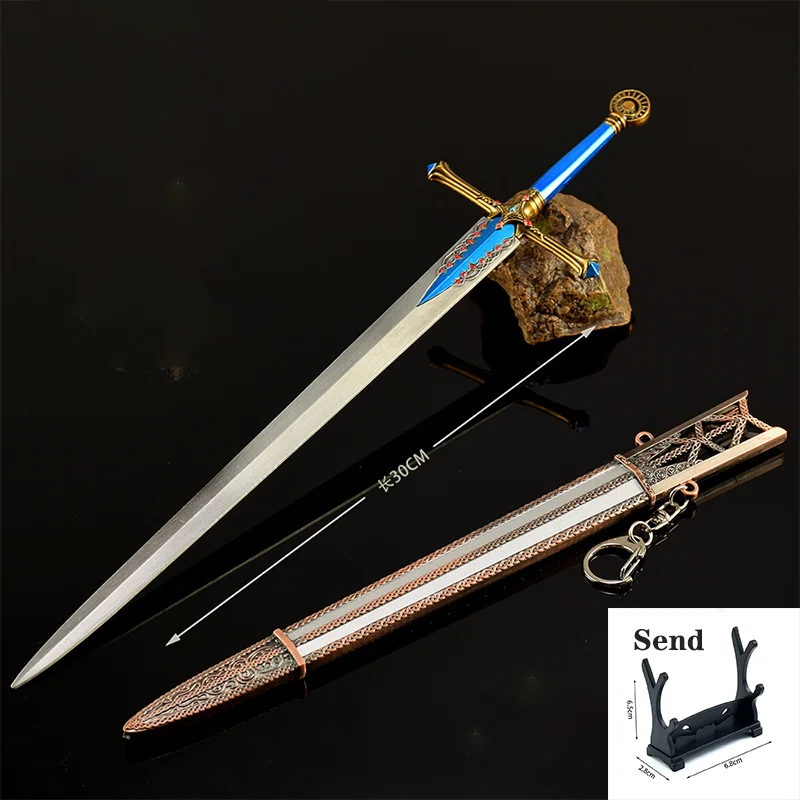 30 cm Carian Knight's Sword met schede Middeleeuws zwaard Speelgoedmes Model Samurai Katana Metaal Unedged Crafts Ornamenten Collectie