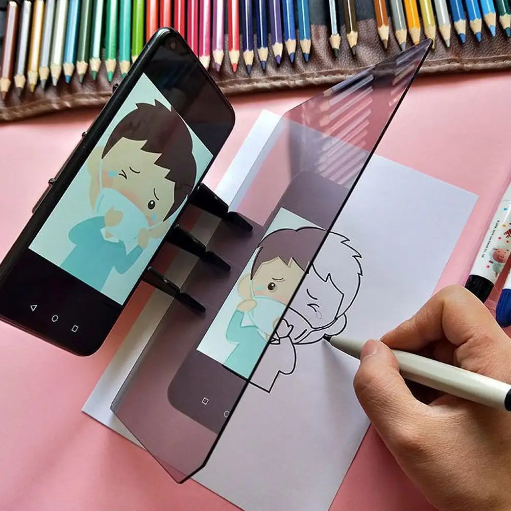Tavolo da disegno per copia ottica Tracciamento d'imitazione portatile con strumento di apprendimento dello schermo di proiezione adatto per tablet mobile