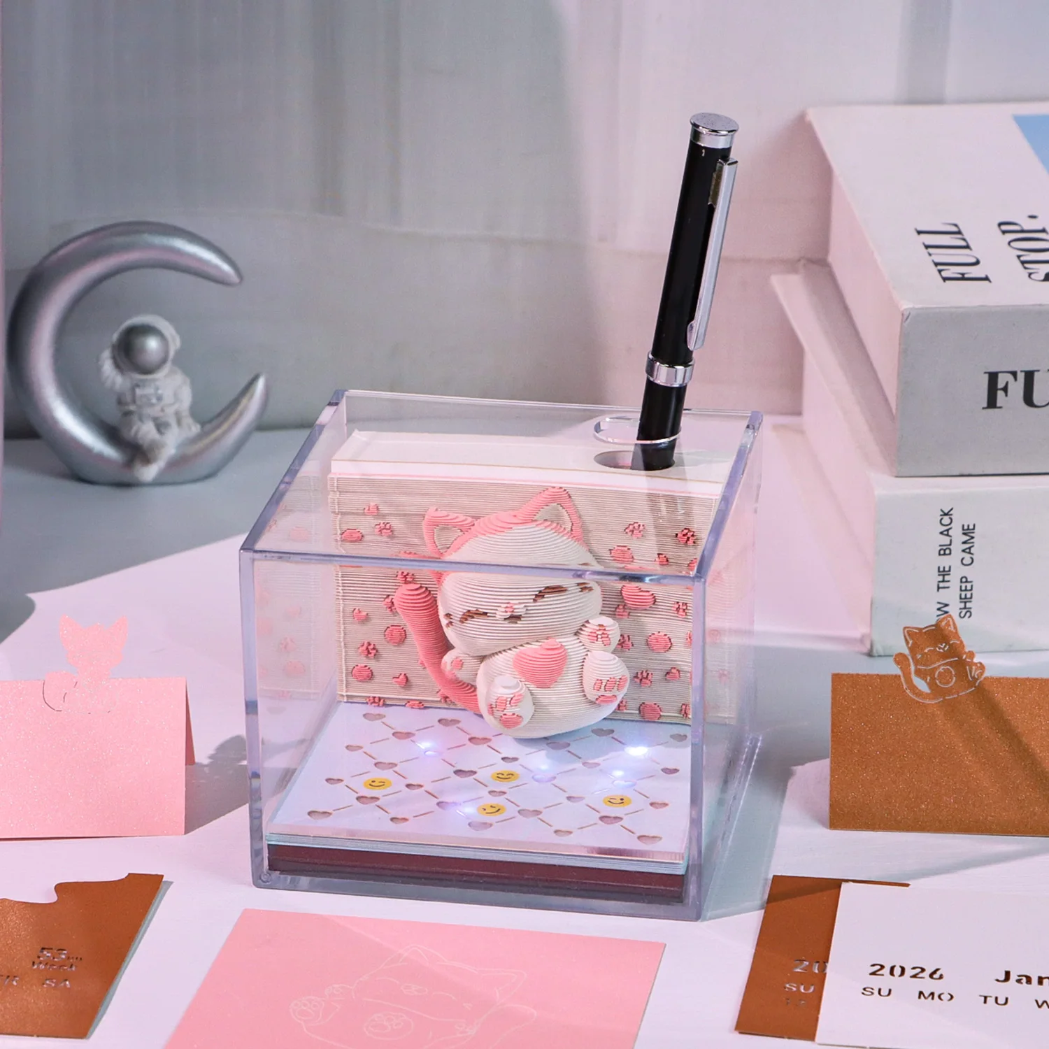 

New Arrival 3d Memo Pad Sticky Notes 3D Model Paper Carved Notes Calendar Paper Stacked Memopad for Promotional Souvenir