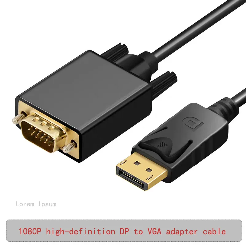 1.8-meter DisplayPort To VGA Cable With Chip For High-definition Display, Large DP To VGA Conversion Cable