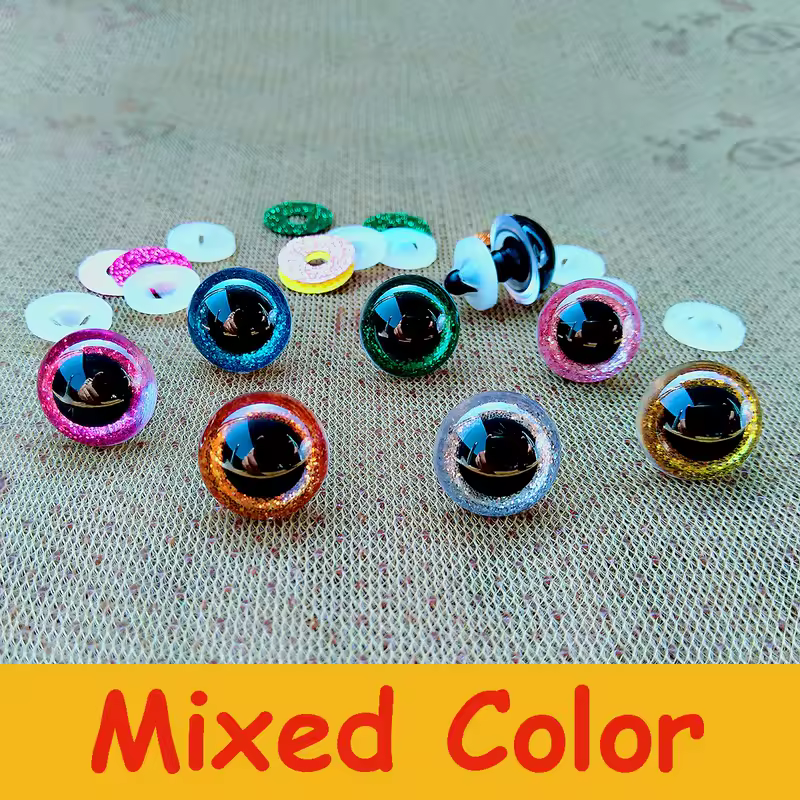 20pcs 3D Plastic Glitter Safety Eyes For Crochet Toys Amigurumi Diy Mix Bulk Mixed Sizes Toy Doll Making 10/12/14/16/18/20/22mm - Image 11