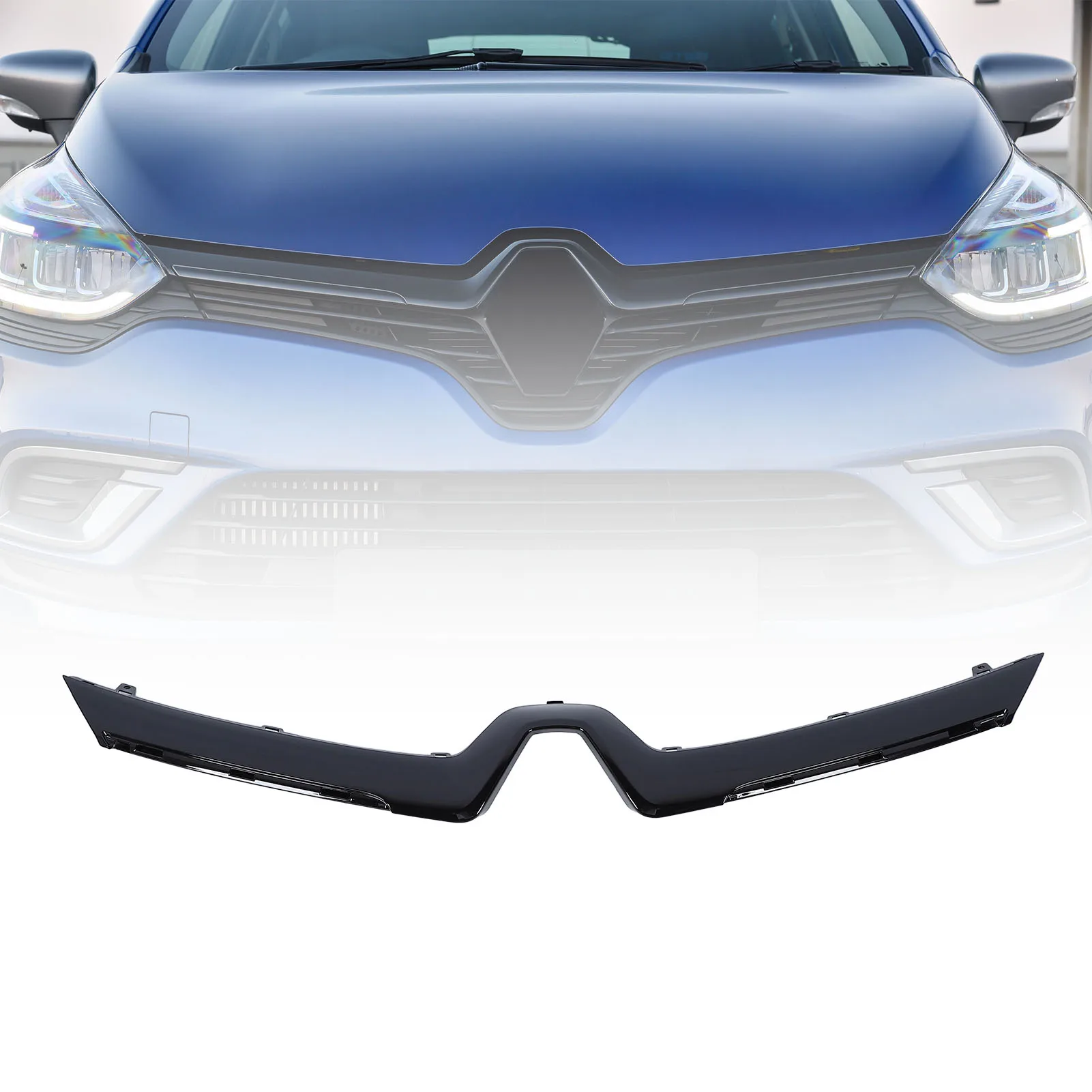 غطاء الكسوة لشبكة المصد الأمامي باللون الأسود اللامع 620787878R لسيارة Renault Clio IV Facelift 2016 - 2019