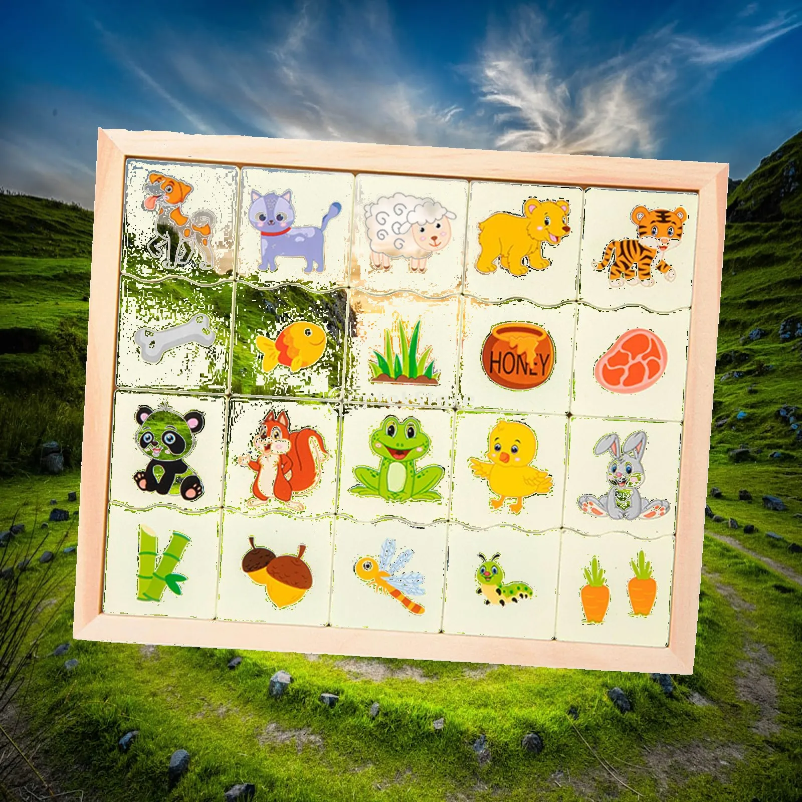 

Matching Board Toys Jigsaw Montessori Puzzle for Boys Children Holiday Gifts