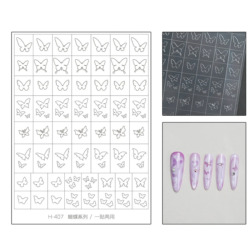 5 Piezas Plantillas de Arte de Uñas de Mariposa Hueca Calcomanías Diseño de Pintura en Spray Patrón de Amor Plantilla Decoraciones de Uñas Herramientas Auxiliares 4