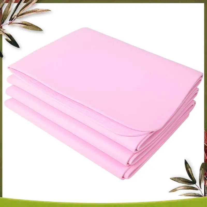 Foldable Yoga Mat Folding Travel Fitness Exercise Mat Double Sided Non-Slip For Yoga Pilates & Floor Workouts Easy To Use Pink M