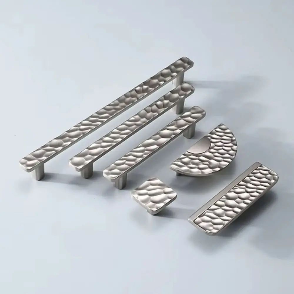 Retro Push-pull Door Handle Golden Hammer Pattern Unique Line Design Zinc Alloy Furniture Door Knob Comfortable Grip