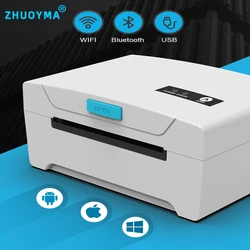 ZHUOYMA Bluetooth Thermal Label Printer Barcode printer 80mm Thermal Receipt printer Support Thermal adhesive sticker Paper 8600