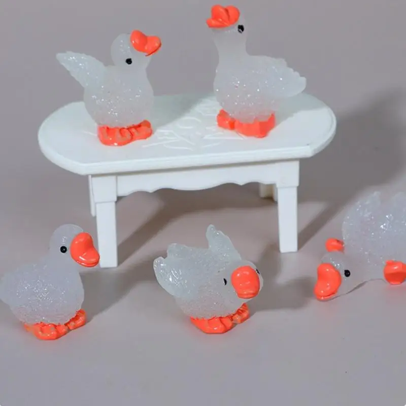 30 peças resina brilhante gansos estátua para escritório sala estar decoração noctilucence animal estatueta cena a2ub