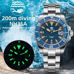 ADDIESDIVE NEW NH35A Automatic Watch AD2064 Sapphire Crystal 200m Dive Super Luminous Steel Mechanical Watches Relogio Masculino