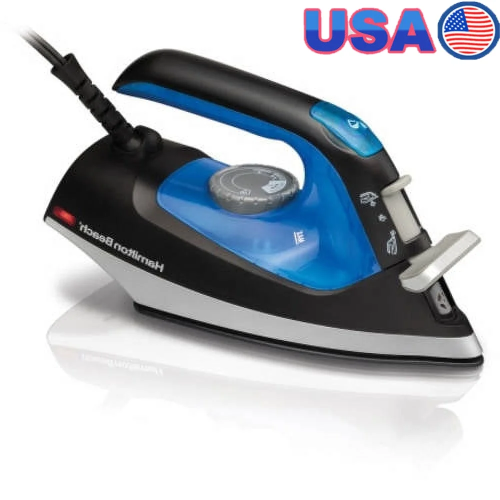 2 in 1 Iron Steamer Compact Lightweight Nonstick Soleplate Easy Slide Lever 1200W with Wide Nozzle Quick Wrinkle Removal