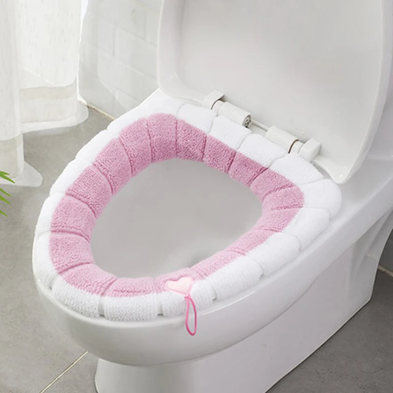 New 1Pc Bathroom Toilet Seat Cover Soft Warmer Washable Mat Cover Pad Cushion Seat Case Toilet Lid Cover Accessories Bath Home