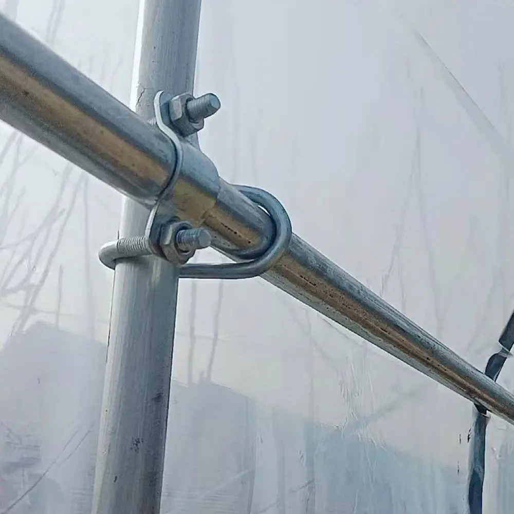 New Galvanized Double U Cross Clamp Steel 20 25 32 40 50 M8 U Bolt Clamp Screw Connector Scaffolding Clamp Tube Pipe Fixing