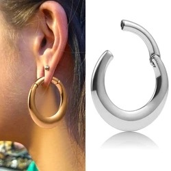 Vanku 2PCS 5mm New Cool Stainless Steel Hoop Ear Hangers Expander Piercing Plugs Weights Gauges Earrings Body Jewelry