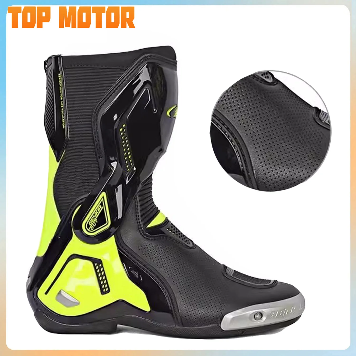 BENKIA Summer Motorcycle Botas Professional Track Riding Boots CE Certification Racing Zapato AntiCollision Off-Road For Rally