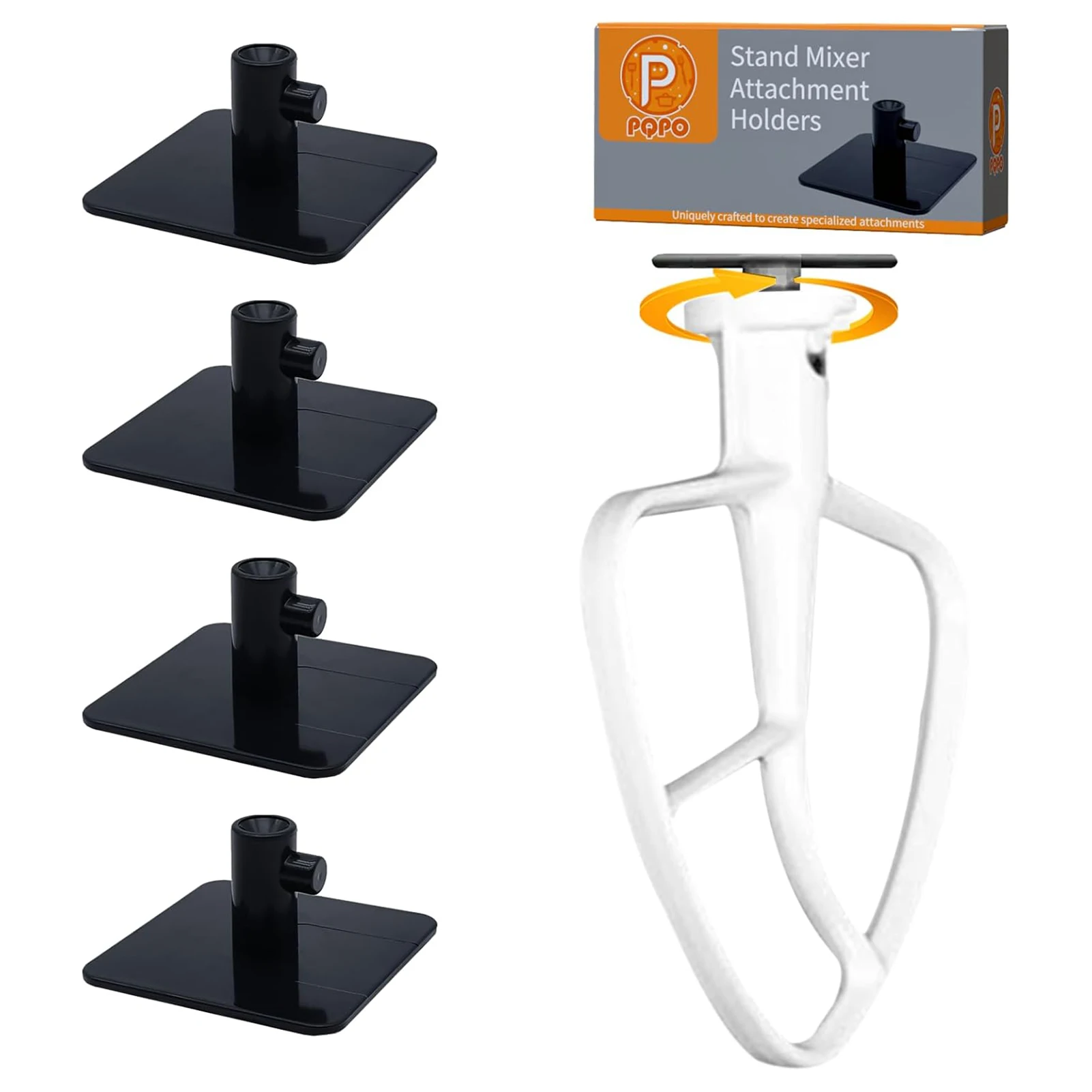 Soportes para accesorios de batidora de pie, 4 piezas, accesorios para batidora de alimentos, ganchos, organizador de cocina, soporte para todos los accesorios de batidora de pie