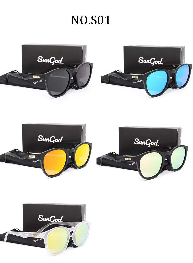 SUNGOD MIRAS Blaue Spiegel-Sonnenbrille für Herren, polarisierte Gläser, Retro-Mode, quadratische Herren-Sonnenbrille, Sport S01: mit Box