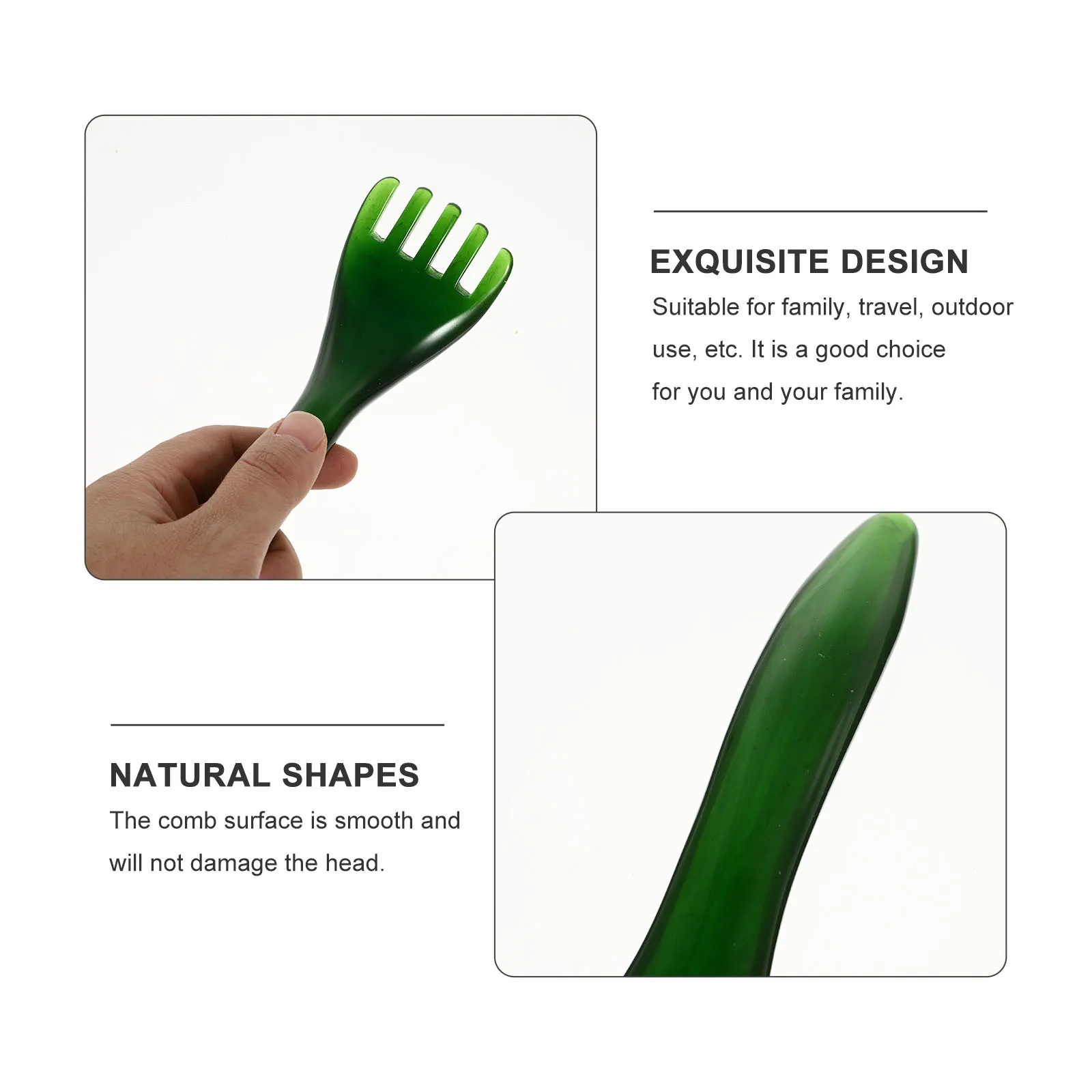 

1 шт., массажная расческа с пятью зубцами, массажер для кожи головы из пчелиного воска для семейных путешествий, уличная акупунктурная терапия, соскабливание мышц тела