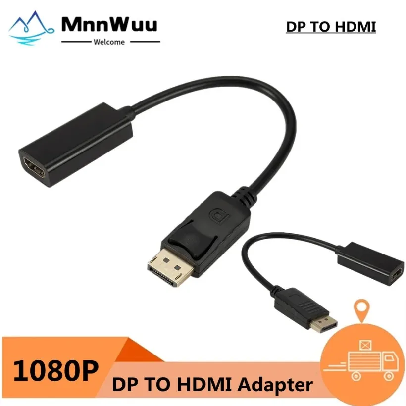 

DP to HDMI-compatible Cable Adapter Male To Female For HP/DELL Laptop PC Display Port to 1080P HDMI-com' Cable Adapter Converter