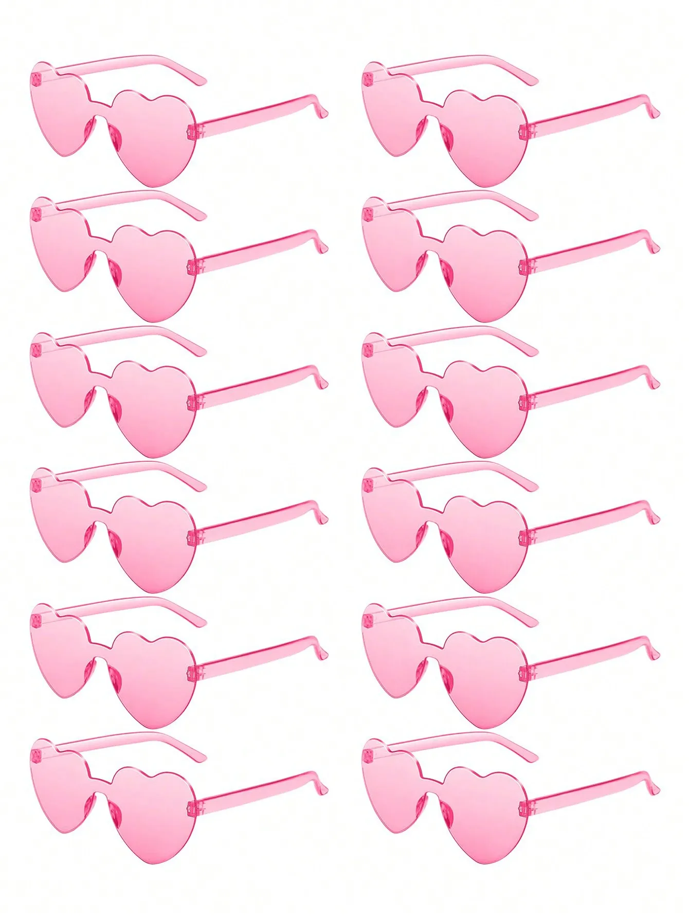 Multi Pairs Heart Shaped Sunglasses Candy Color Rimless Fun Heart Sunglasses for Women Men Party Favors Heart Glasses