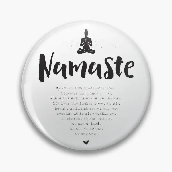 Namaste And The Meaning Of Yoga Quote  Soft Button Pin Funny Lapel Pin Badge Cartoon Women Decor Lover Hat Collar Creative