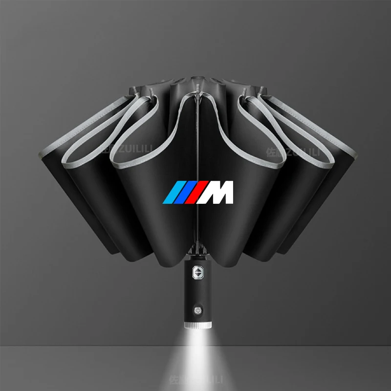 

For BMW M Power M3 M4 M5 X1 X3 X5 X7 E36 E39 E46 E60 E90 F10 F20 F30 Car Led Light Automatic Folding Windproof Sunshade Umbrella